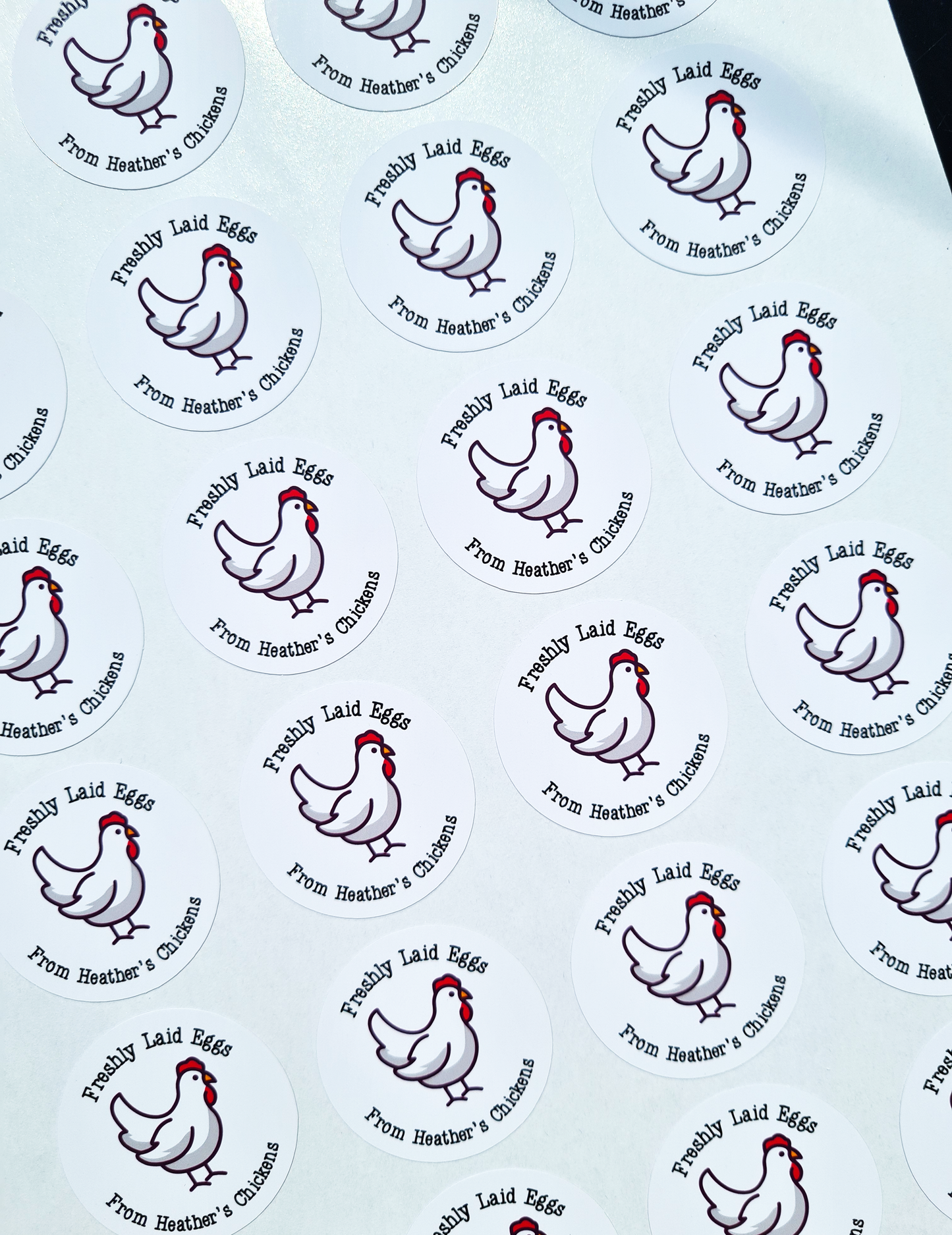 Egg Carton Sticker Labels