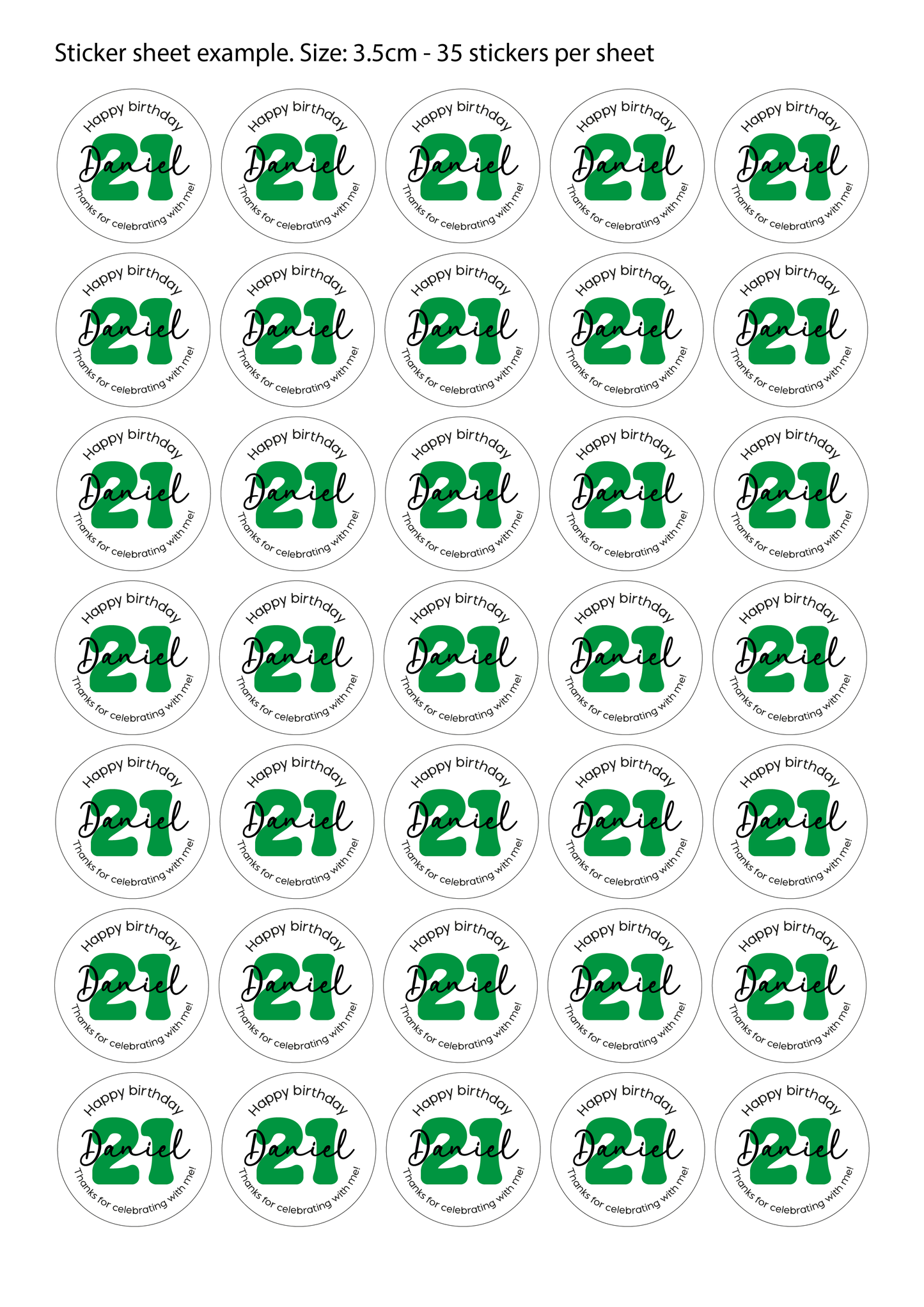 Personalised Birthday Stickers