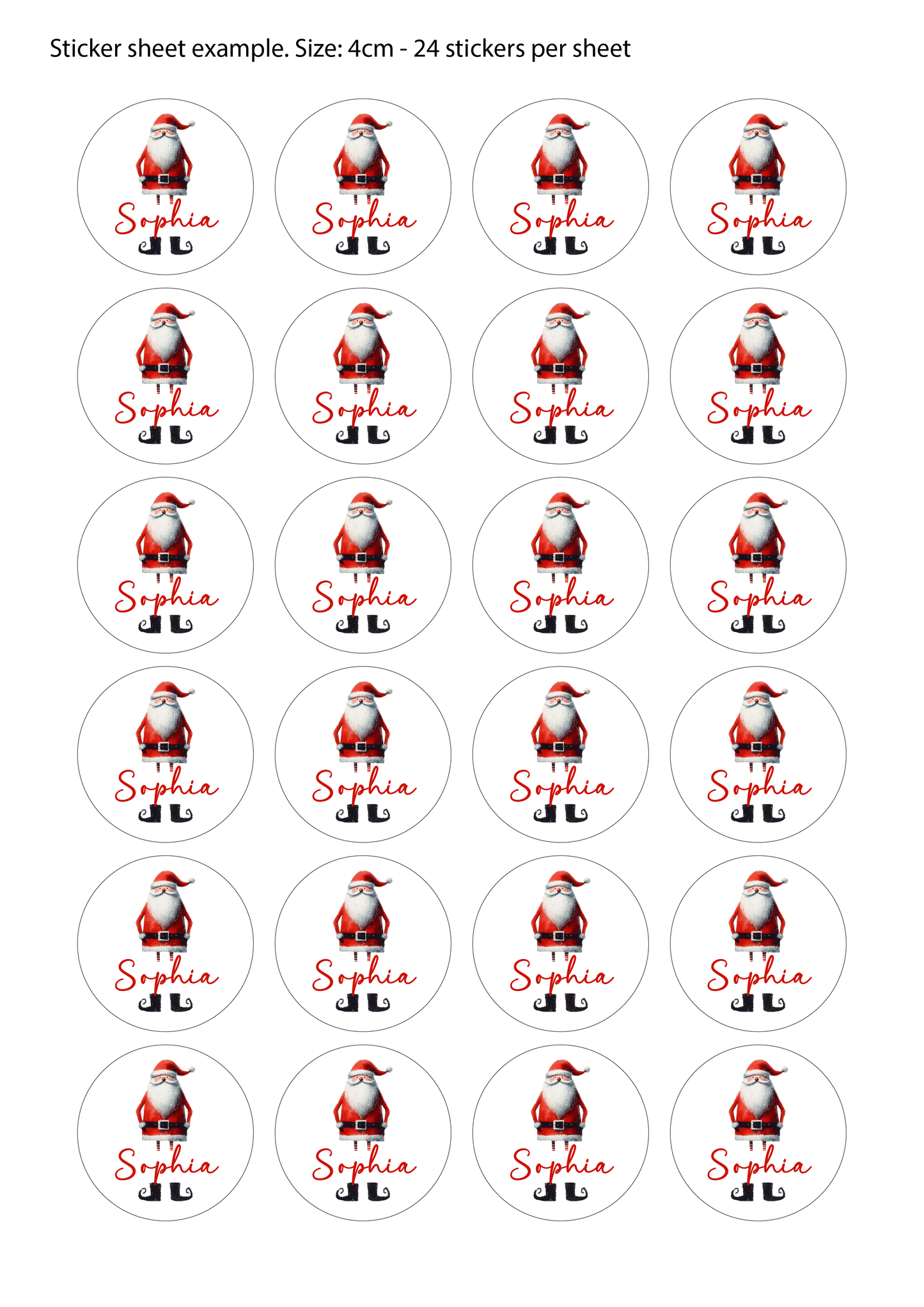 Personalised Christmas Santa Stickers