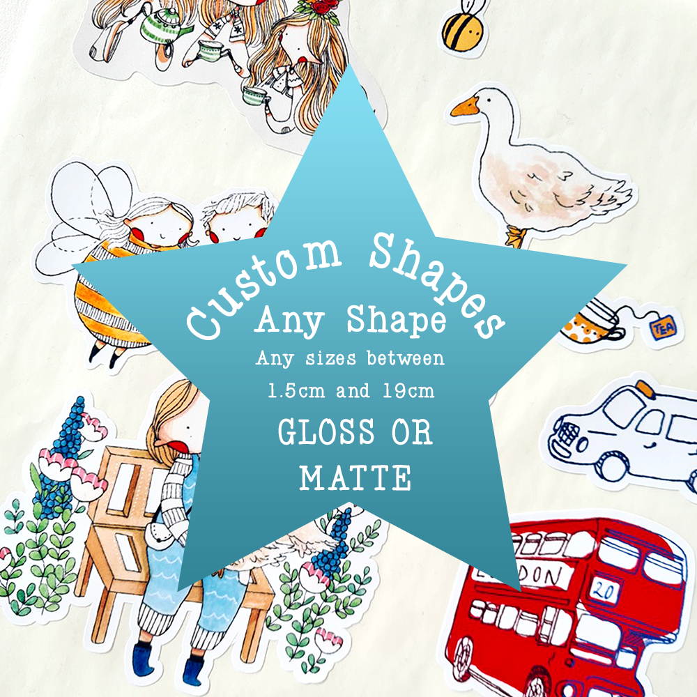 Custom Shape Sticker Sheets