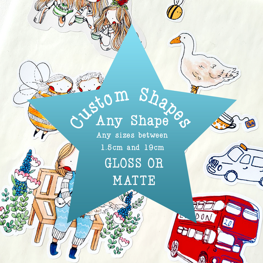 Custom Shape Sticker Sheets