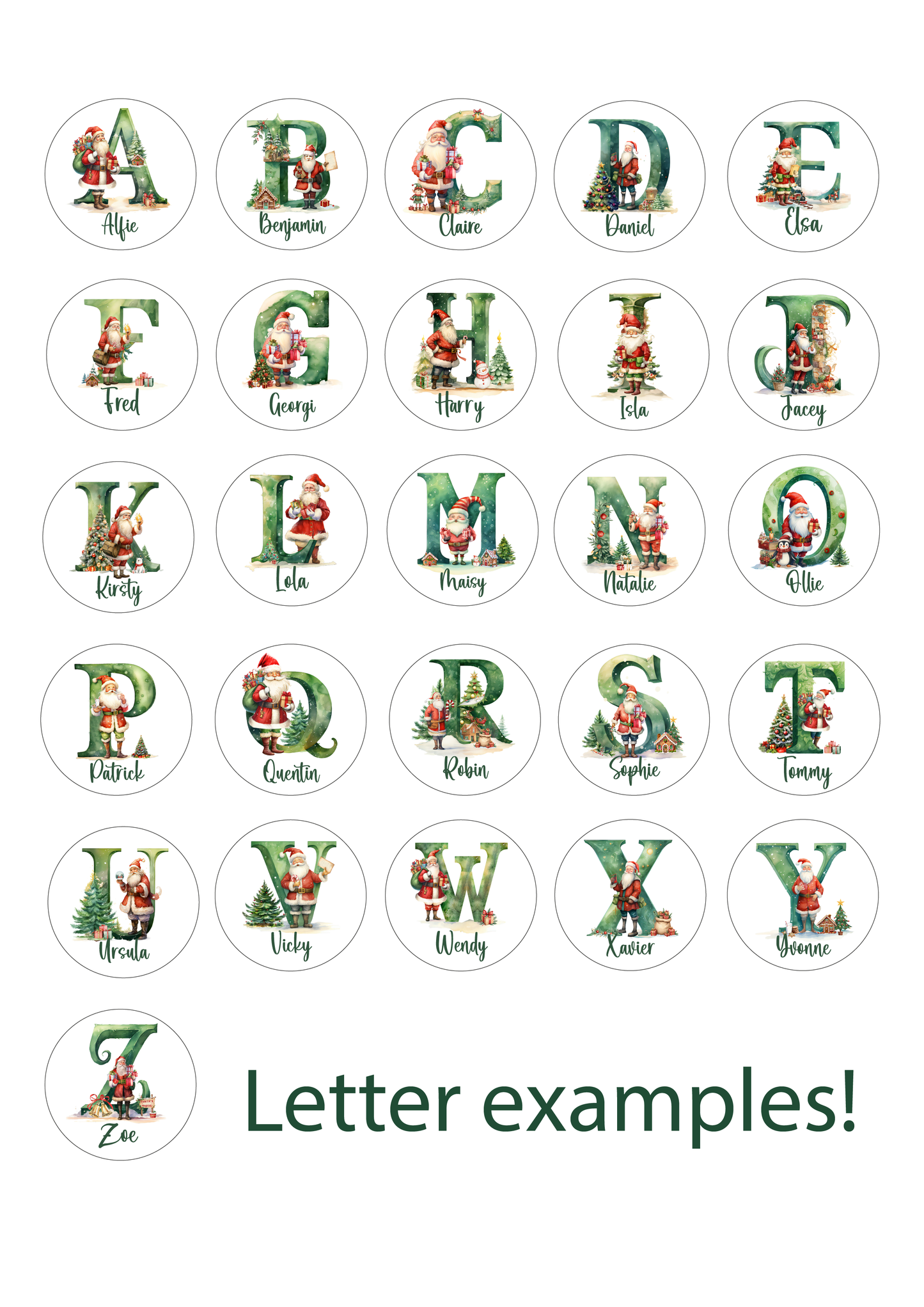 Personalised Letter Santa Christmas Stickers