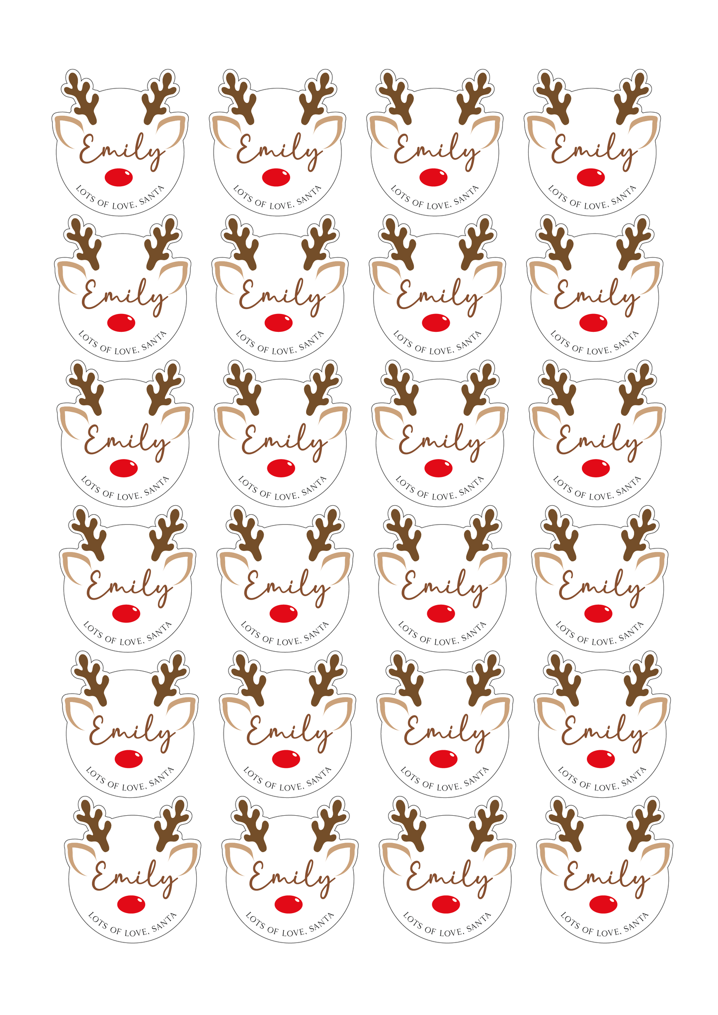 Reindeer Christmas Stickers