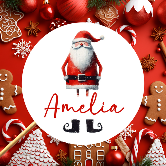 Personalised Christmas Santa Stickers