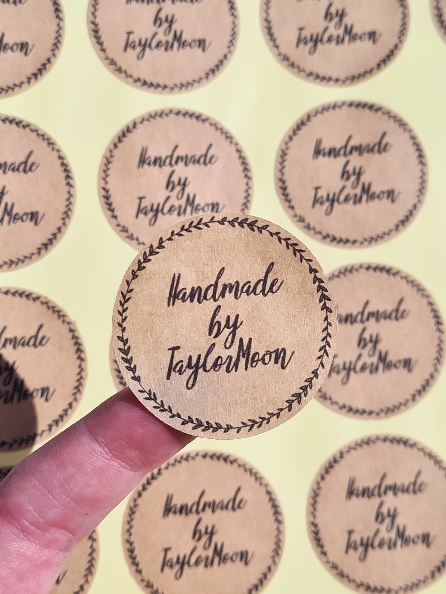 Kraft Stickers - “Handmade by”