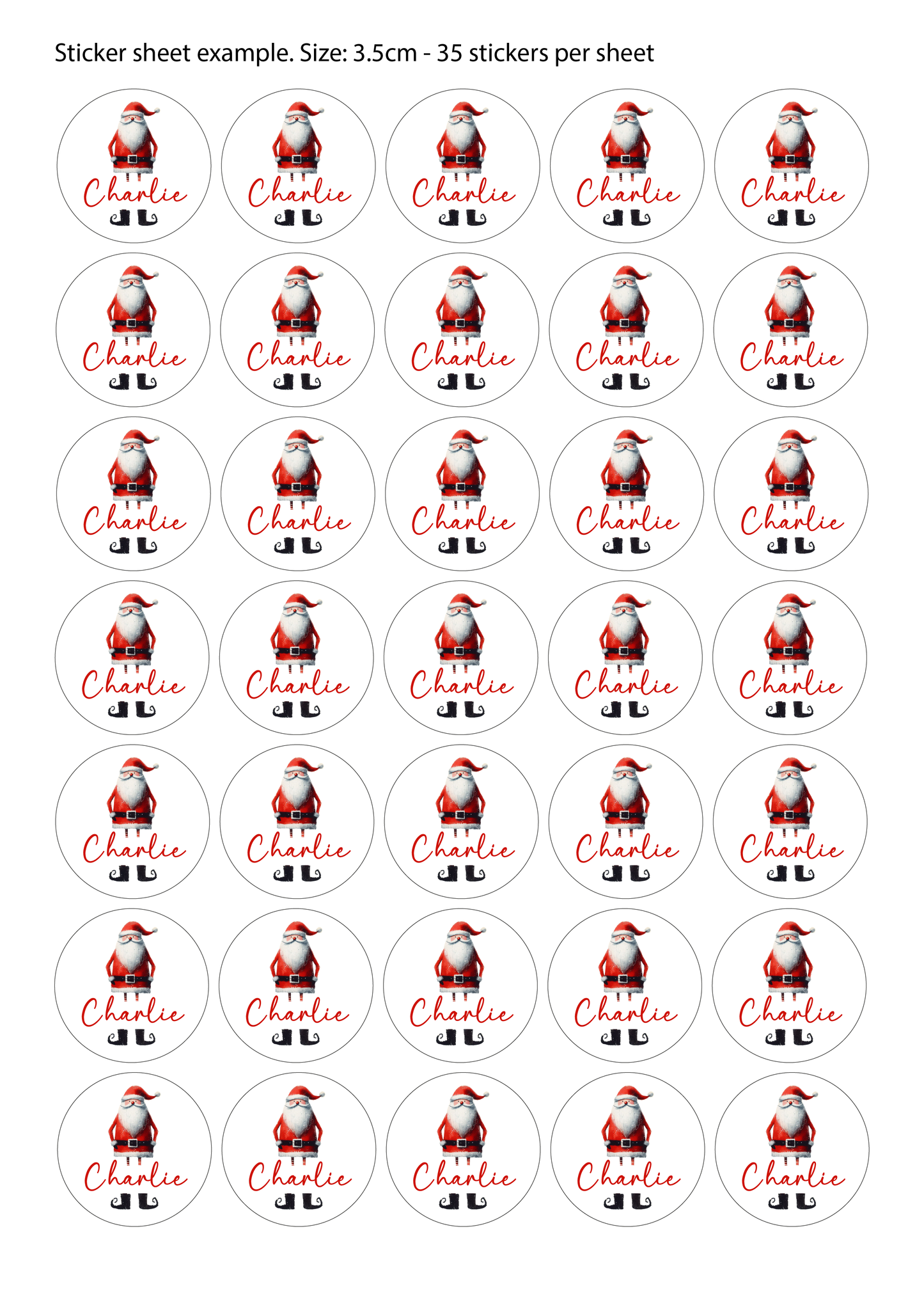 Personalised Christmas Santa Stickers
