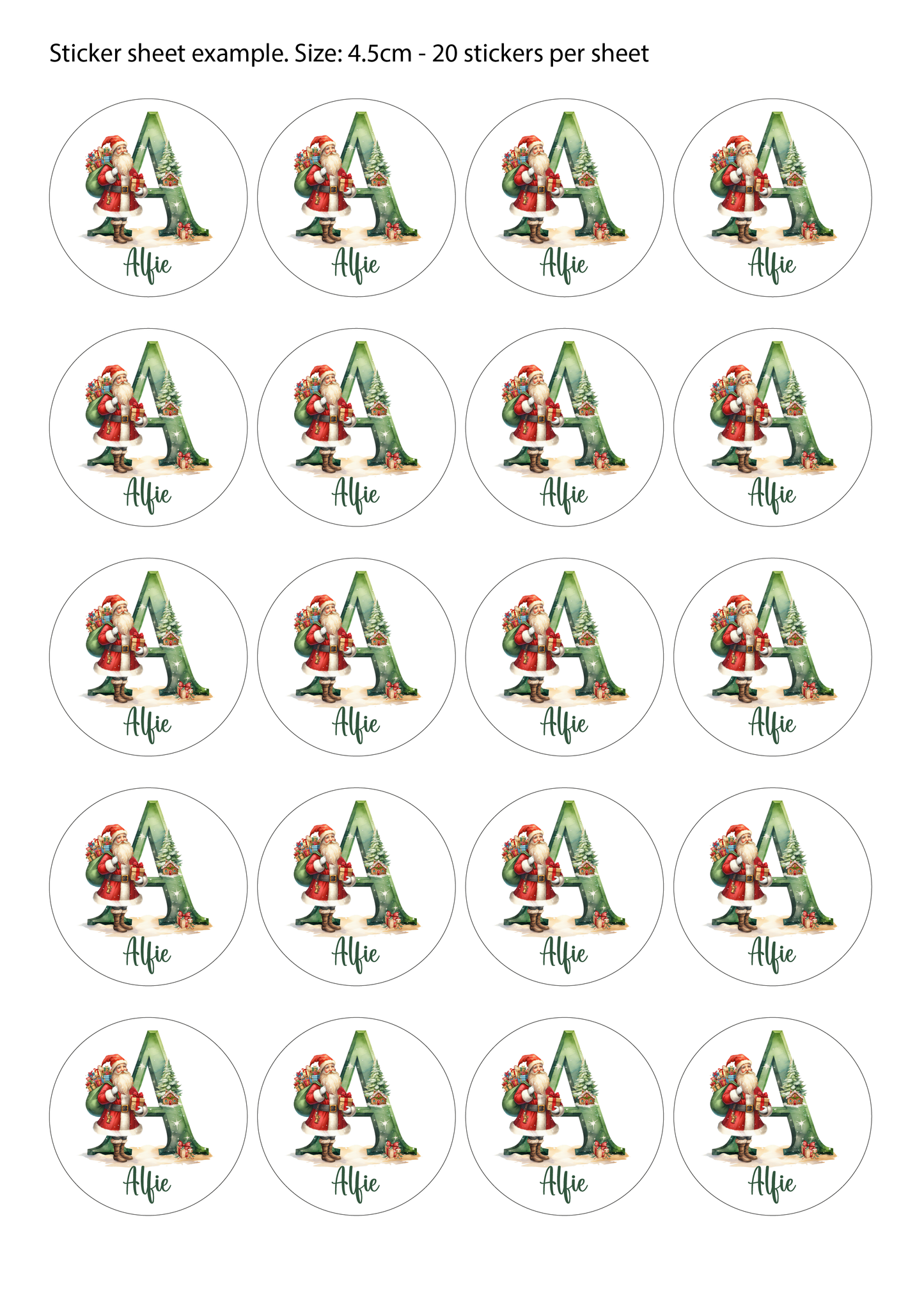 Personalised Letter Santa Christmas Stickers