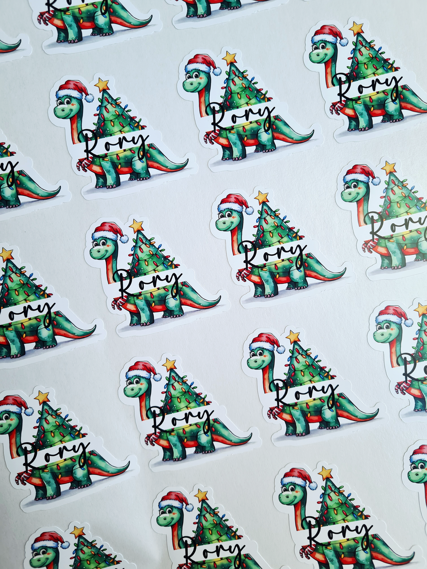 Personalised Dinosaur Christmas Stickers