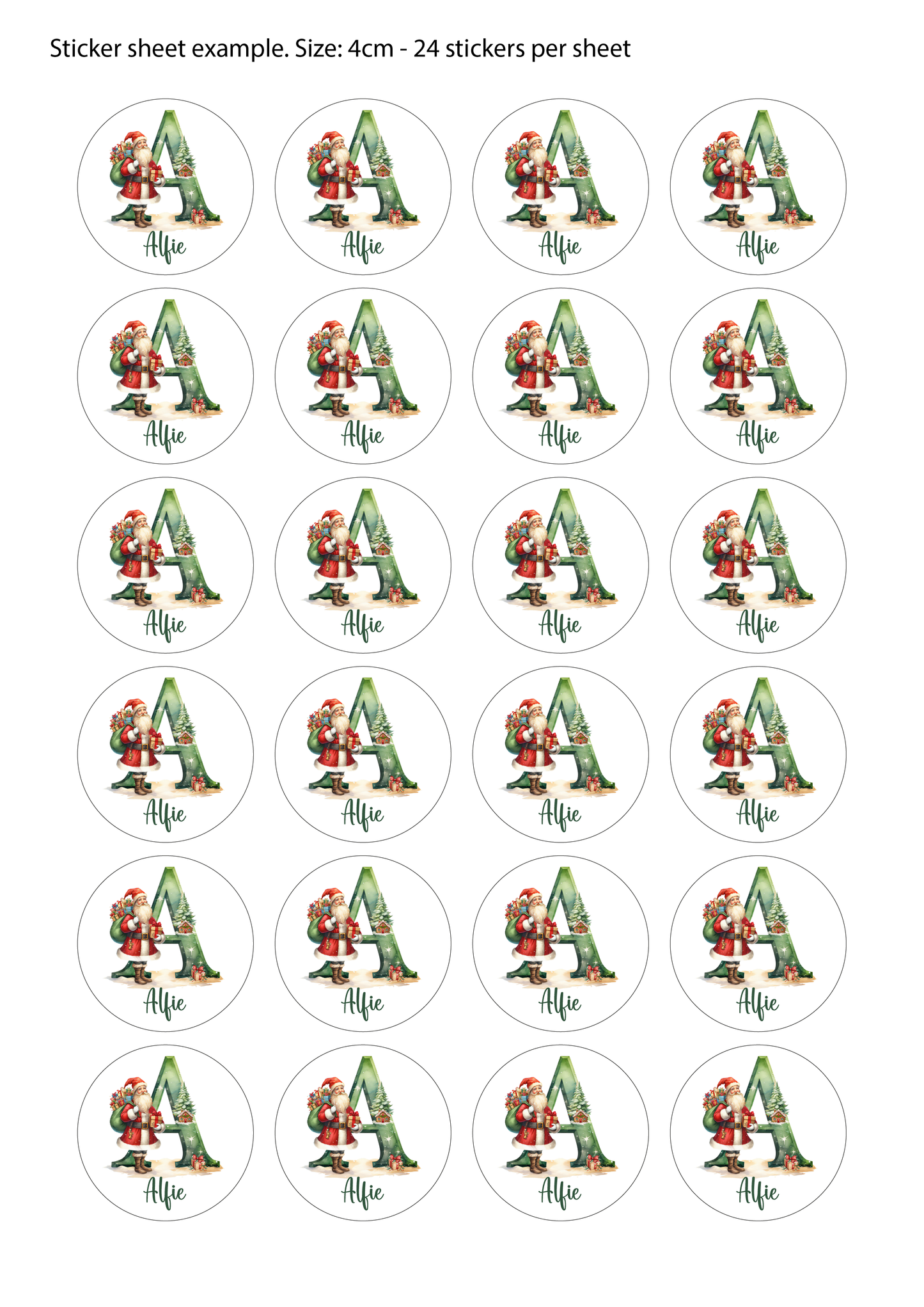 Personalised Letter Santa Christmas Stickers