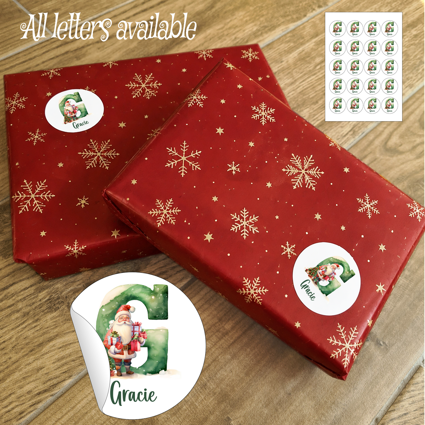 Personalised Letter Santa Christmas Stickers