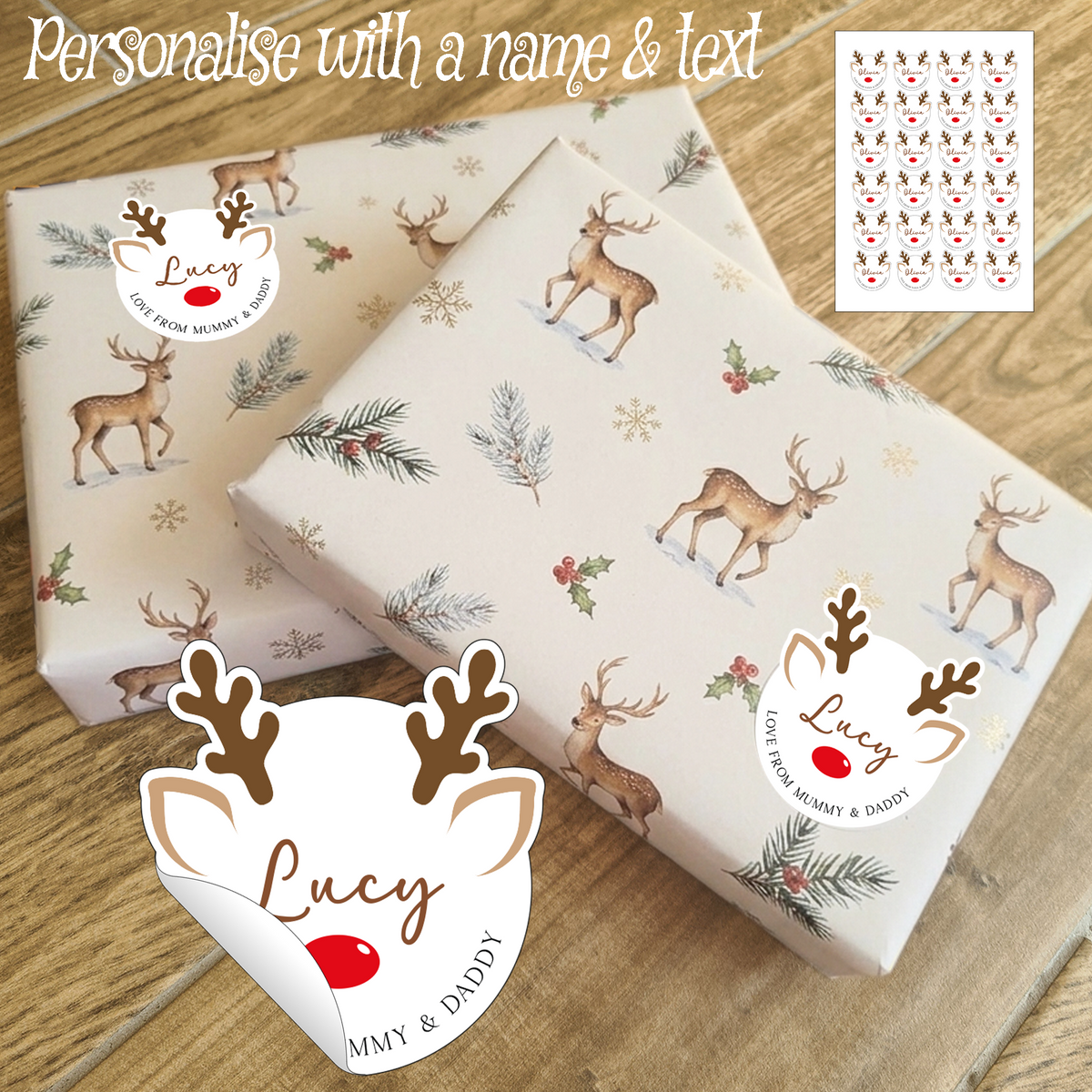 Reindeer Christmas Stickers