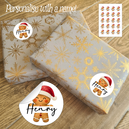 Personalised Christmas Gingerbread Man Stickers