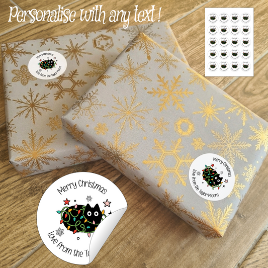 Personalised Christmas Cat Stickers