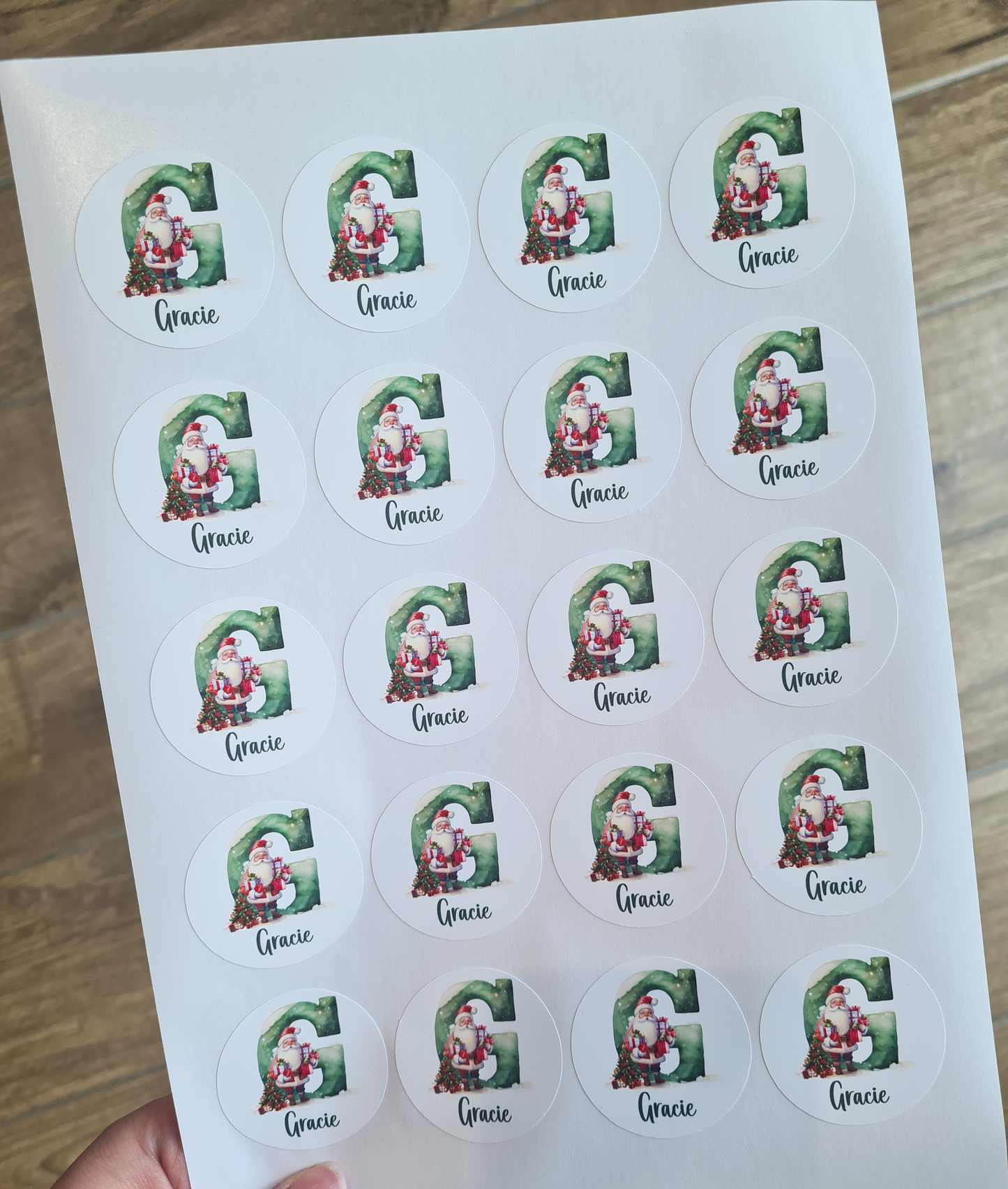 Personalised Letter Santa Christmas Stickers