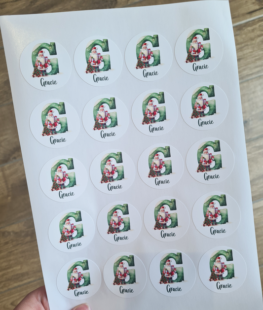 Personalised Letter Santa Christmas Stickers