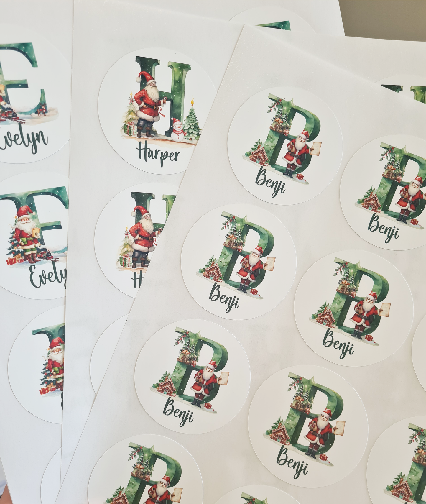 Personalised Letter Santa Christmas Stickers