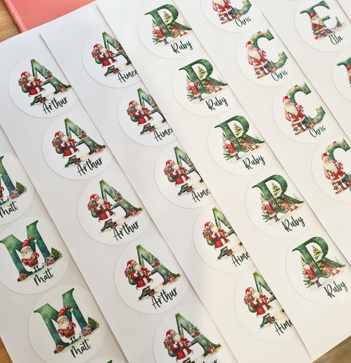 Personalised Letter Santa Christmas Stickers
