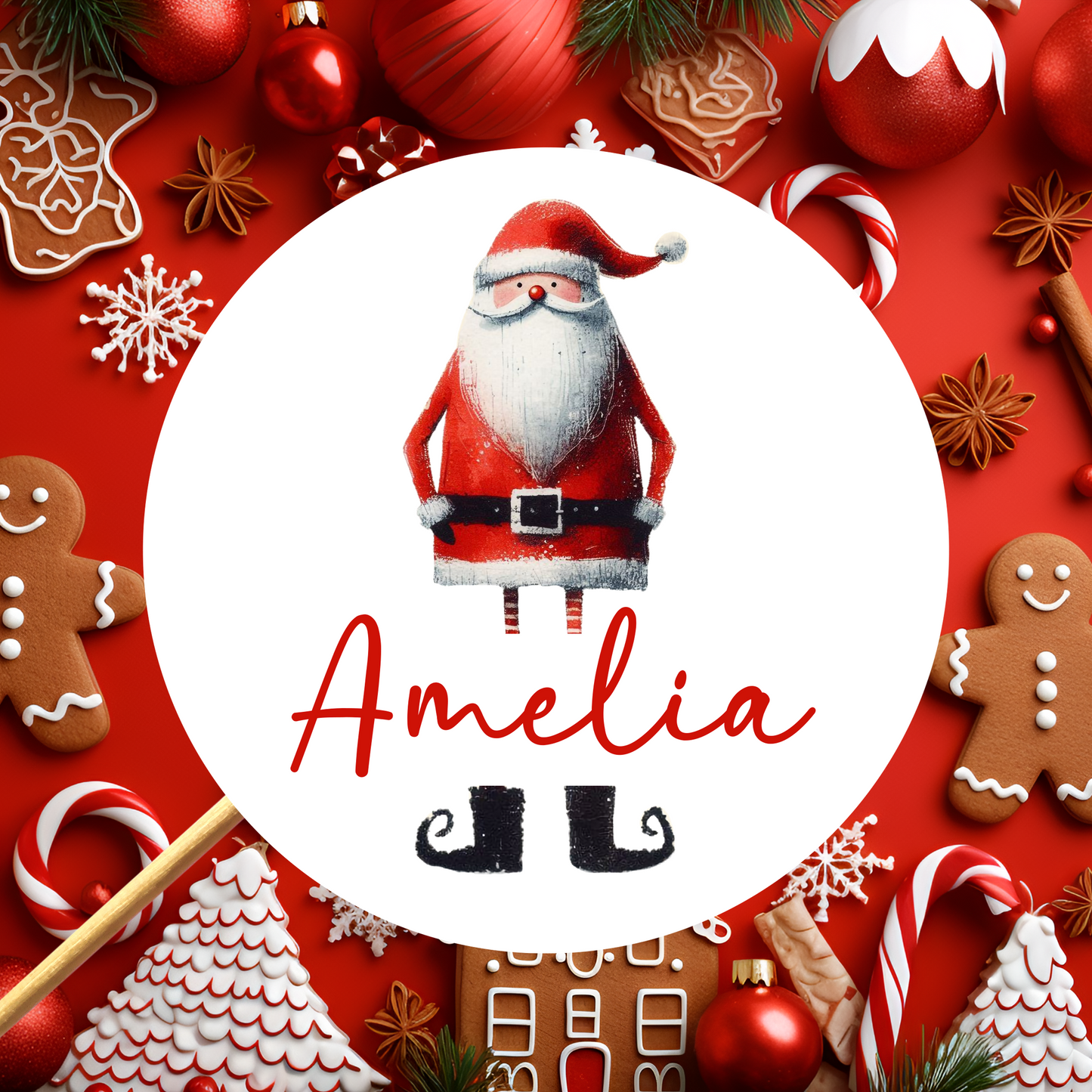 Personalised Christmas Santa Stickers