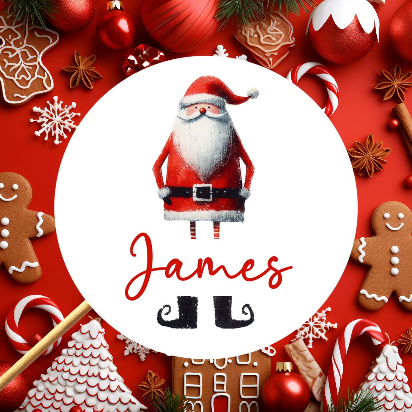 Personalised Christmas Santa Stickers