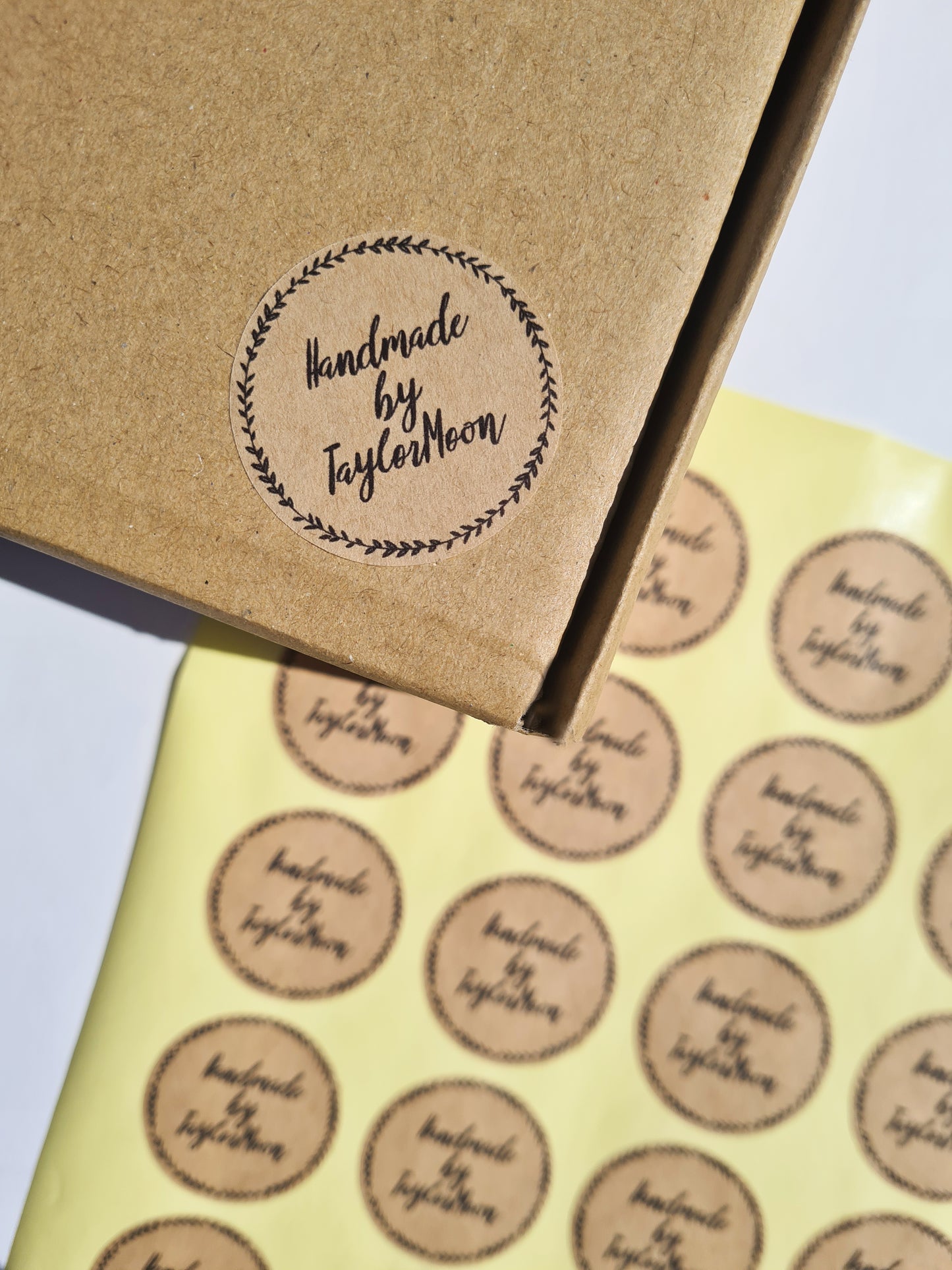 Kraft Stickers - “Handmade by”