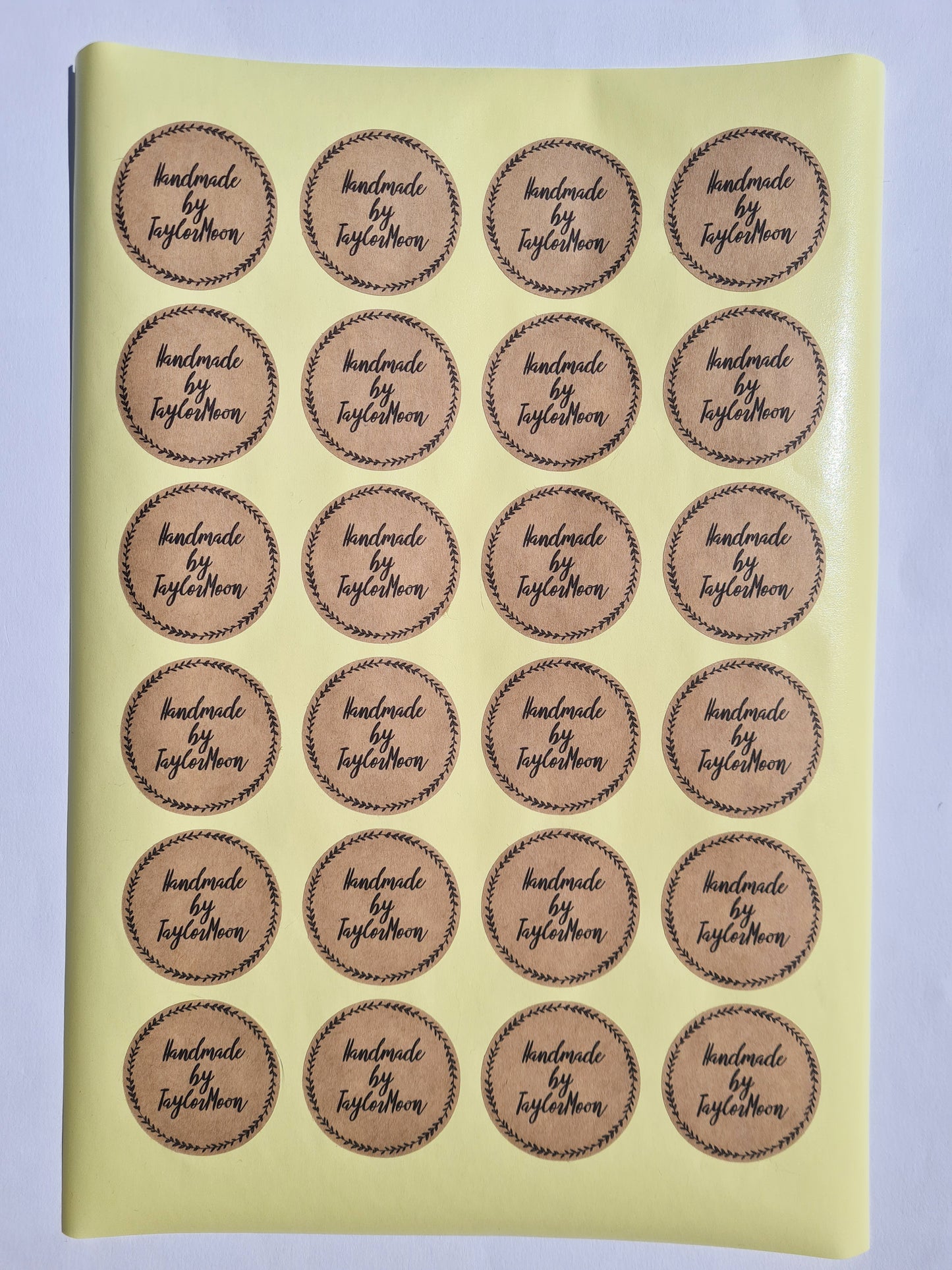 Kraft Stickers - “Handmade by”